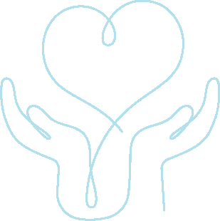 drawing of hands holding a heart