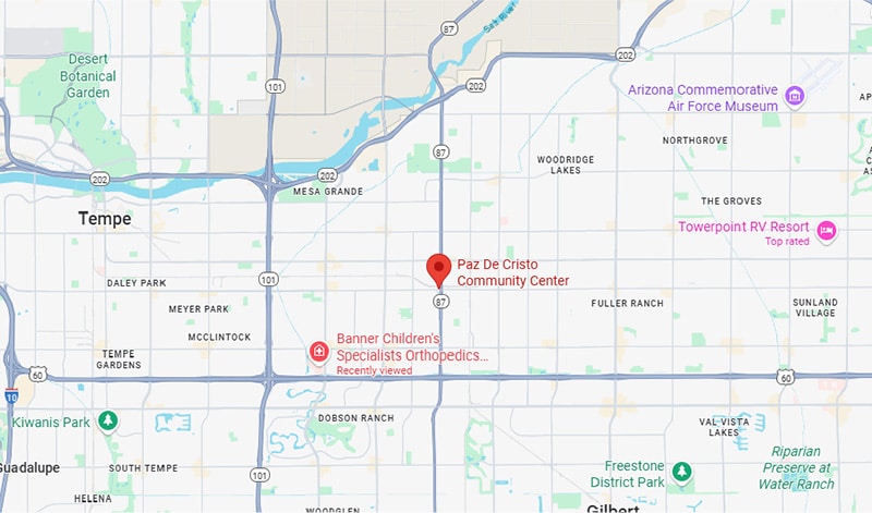 Paz De Cristo Community Center's location shown on map